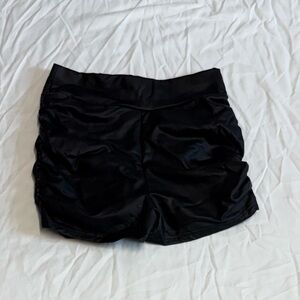 Women's Black Satin Shorts